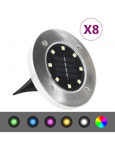 Lampade Solari da Terra 8 pz Luci a LED Colore RGB