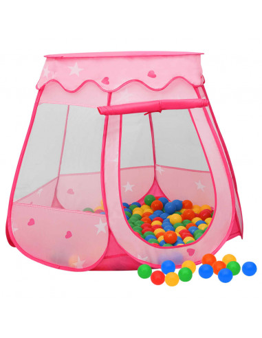 Tenda da Gioco per Bambini Rosa con 250 Palline 102x102x82 cm