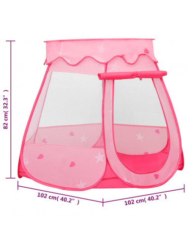 Tenda da Gioco per Bambini Rosa con 250 Palline 102x102x82 cm
