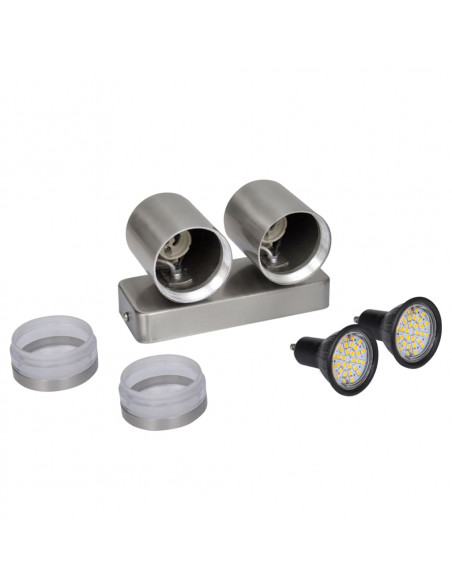 Lampada LED a Parete Acciaio Inox con Testa a Cono
