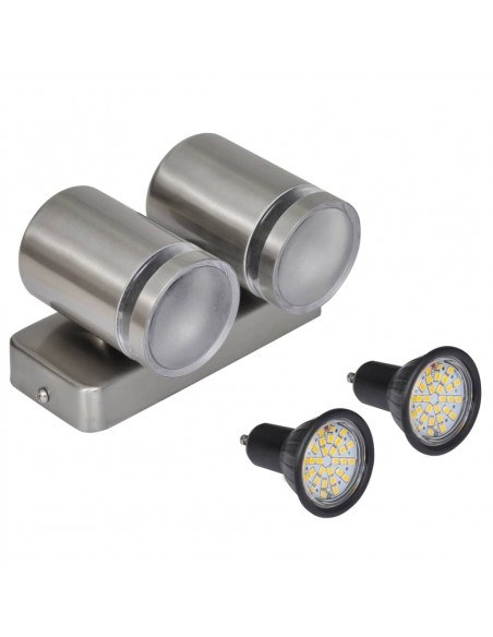 Lampada LED a Parete Acciaio Inox con Testa a Cono