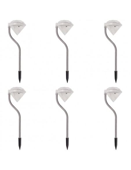 Luci LED da Giardino ad Energia Solare 6 pezzi 9x7,8x29,5 cm