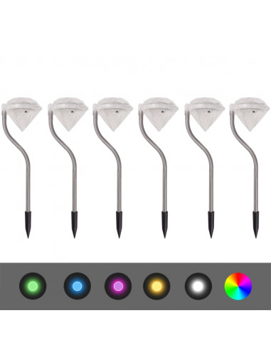 Luci LED da Giardino ad Energia Solare 6 pezzi 9x7,8x29,5 cm