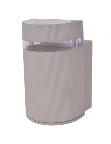 Luce da parete per esterno semi-cilindrica in alluminio grigio