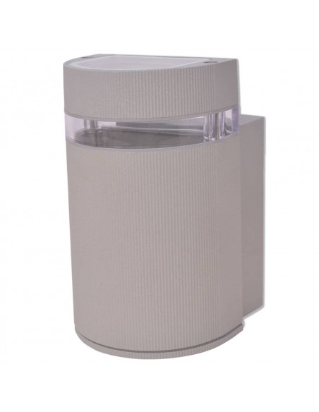 Luce da parete per esterno semi-cilindrica in alluminio grigio