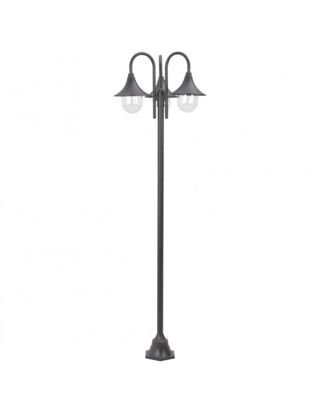 Lampione da Giardino E27 220 cm Alluminio 3 Lampade Bronzo