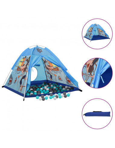Tenda da Gioco per Bambini Blu con 250 Palline 120x120x90 cm