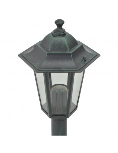 Lampioni da Giardino 6pz E27 110 cm Alluminio Verde Scuro