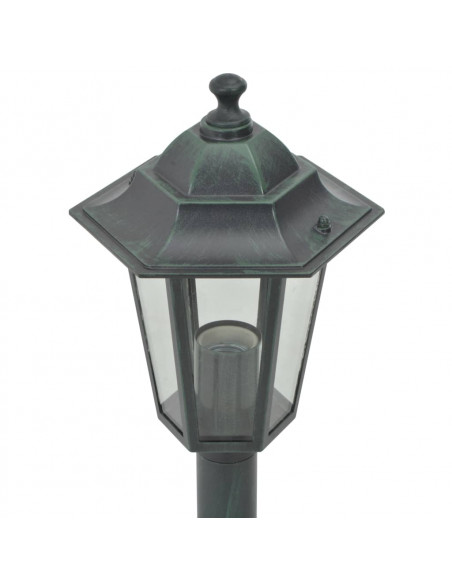 Lampioni da Giardino 6pz E27 110 cm Alluminio Verde Scuro