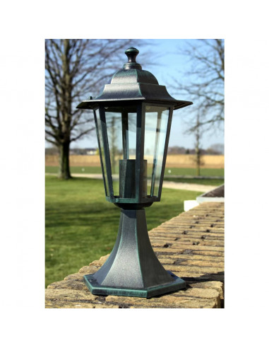 Lampioni da Giardino 2 pz Verde Scuro/Nero in Alluminio