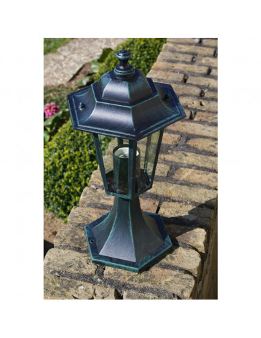 Lampioni da Giardino 2 pz Verde Scuro/Nero in Alluminio