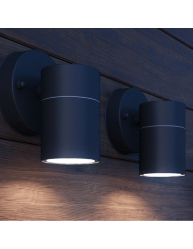 Lampada LED da Parete 2 pz Acciaio Inox Proiezione Basso