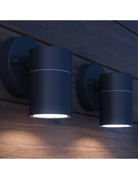 Lampada LED da Parete 2 pz Acciaio Inox Proiezione Basso