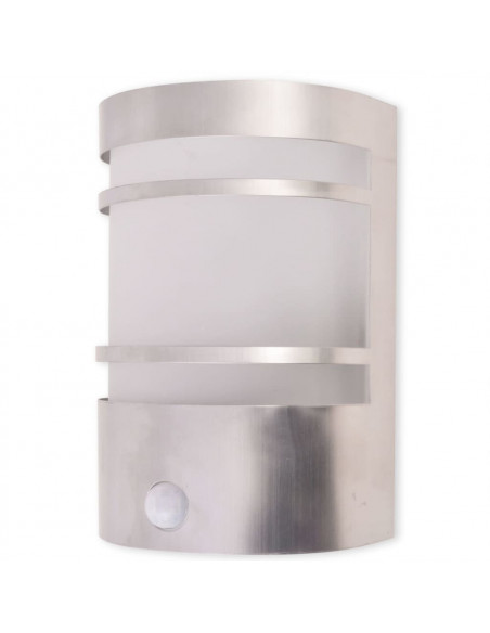 Luce da parete per esterno in acciaio inox con sensore