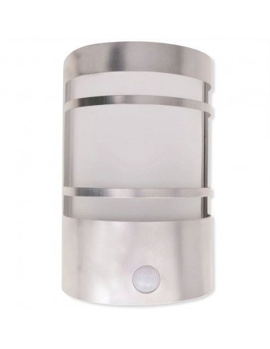 Luce da parete per esterno in acciaio inox con sensore