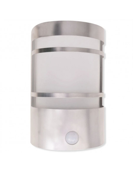 Luce da parete per esterno in acciaio inox con sensore