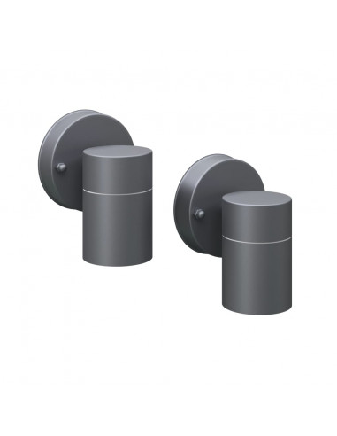 Lampada da Parete Esterno 2 pz Acciaio Inox Proiezione Basso