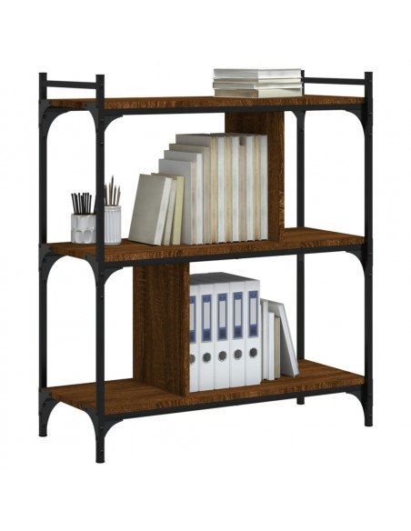 Libreria Rovere Marrone 3 Ripiani 76x32x88 cm Legno Multistrato