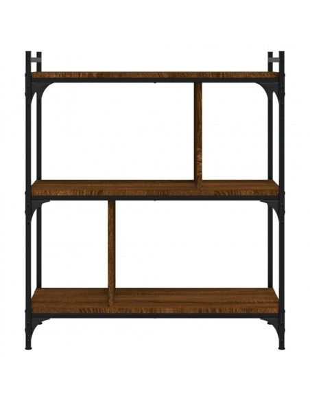 Libreria Rovere Marrone 3 Ripiani 76x32x88 cm Legno Multistrato