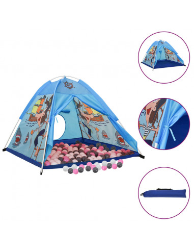 Tenda da Gioco per Bambini Blu con 250 Palline 120x120x90 cm