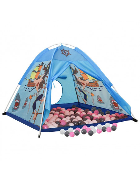 Tenda da Gioco per Bambini Blu con 250 Palline 120x120x90 cm