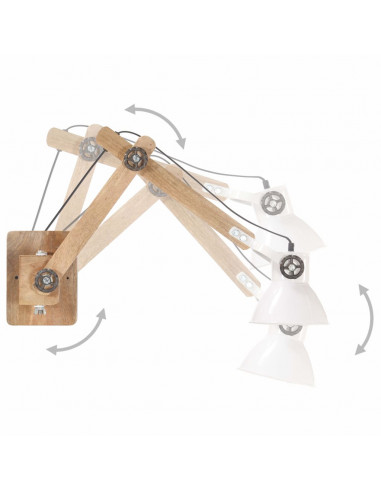 Lampada da Parete Stile Industriale Bianca Rotonda E27