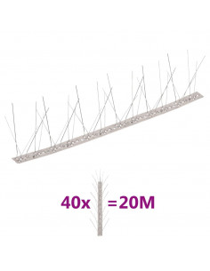 Set Dissuasori per Uccelli e Piccioni 40 pz Acciaio 5 File 20 m 2