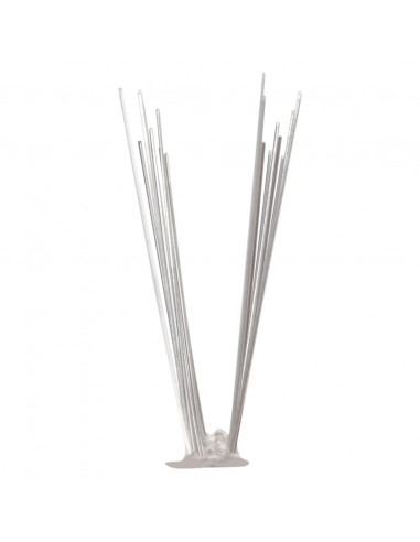 Set Dissuasori per Uccelli e Piccioni 20 pz Acciaio 2 File 10 m