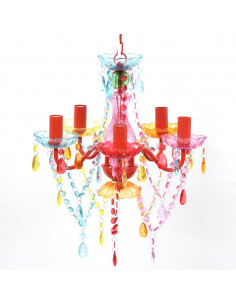 Lampadario in Cristallo 5 Lampadine Multicolore 2