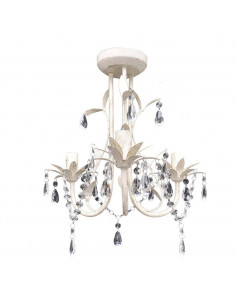 Lampadario da Soffitto Cristallo Elegante Bianco 2