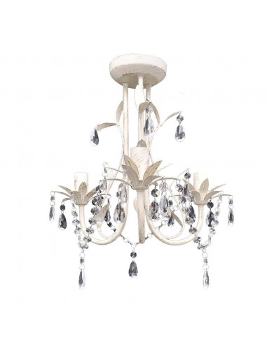 Lampadario da Soffitto Cristallo Elegante Bianco