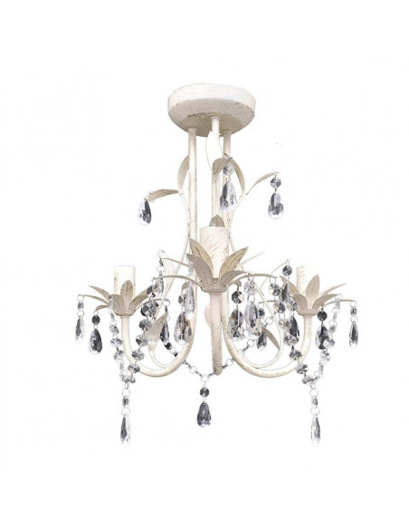 Lampadario da Soffitto Cristallo Elegante Bianco