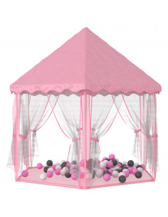Tenda da Gioco Principessa con 250 Palline 133x140 cm Rosa 2