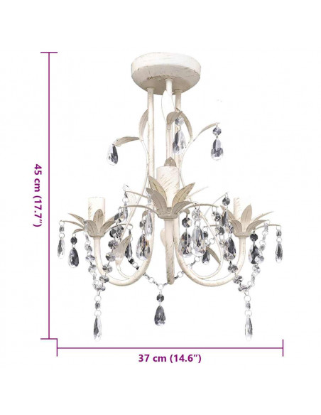 Lampadario da Soffitto Cristallo Elegante Bianco