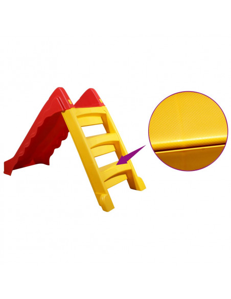 Scivolo Pieghevole Bambini per Interni e Esterni Giallo e Rosso