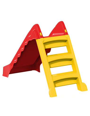 Scivolo Pieghevole Bambini per Interni e Esterni Giallo e Rosso