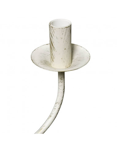 Lampadario Stile Antico Metallo Bianco 8 Lampadine E14