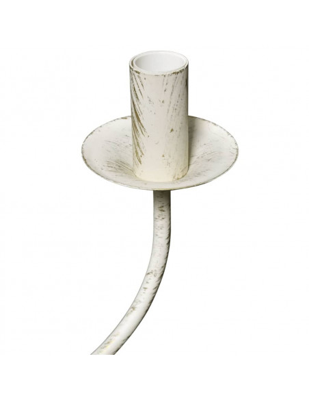 Lampadario Stile Antico Metallo Bianco 8 Lampadine E14