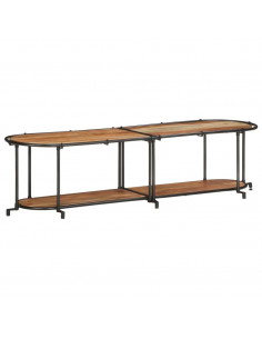 Mobile Porta TV 160x42x40 cm in Legno Massello di Acacia 2