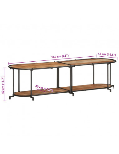 Mobile Porta TV 160x42x40 cm in Legno Massello di Acacia