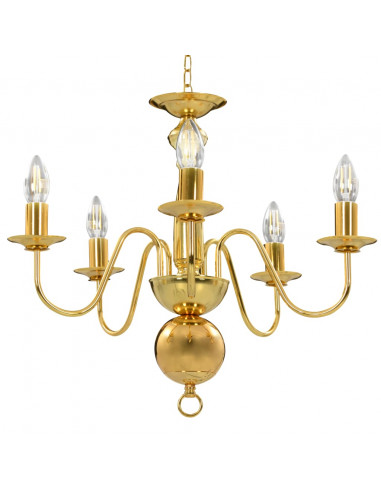 Lampadario Oro 5 Lampadine Attacco E14