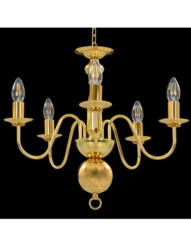 Lampadario Oro 5 Lampadine Attacco E14