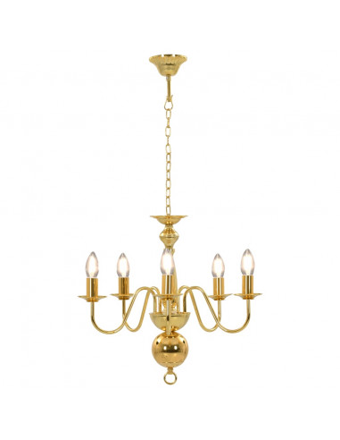 Lampadario Oro 5 Lampadine Attacco E14