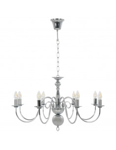 Lampadario Argento con 8 Lampadine E14 2