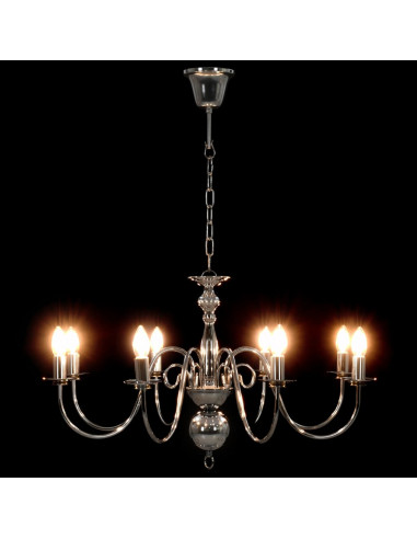 Lampadario Argento con 8 Lampadine E14