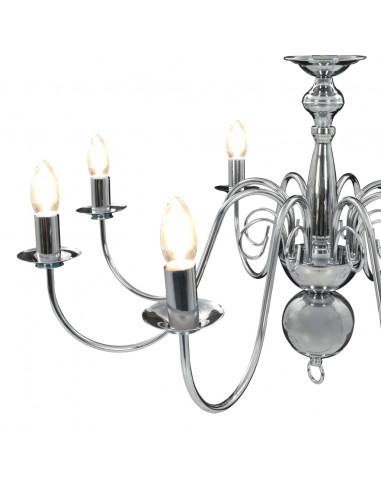 Lampadario Argento con 8 Lampadine E14