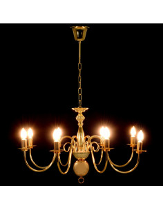 Lampadario Oro con 8 Lampadine E14 2