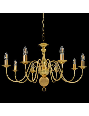 Lampadario Oro con 8 Lampadine E14