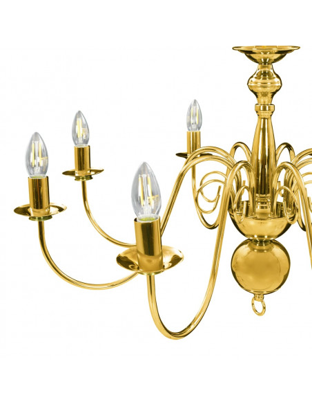 Lampadario Oro con 8 Lampadine E14