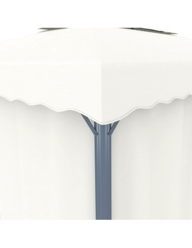Gazebo con Tende 3x3 cm Bianco Crema Alluminio